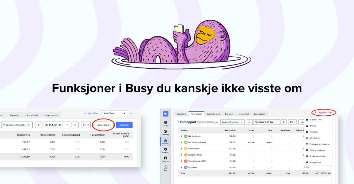 Funksjoner i Busy du kanskje ikke visste om